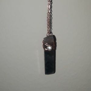 NWT Jasper & pearl copper wirewrapped pendant